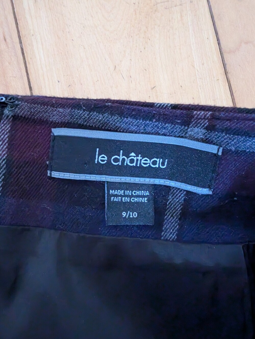 Vintage le chateau Navy and Purple Plaid Mini Skirt - Picture 2 of 3